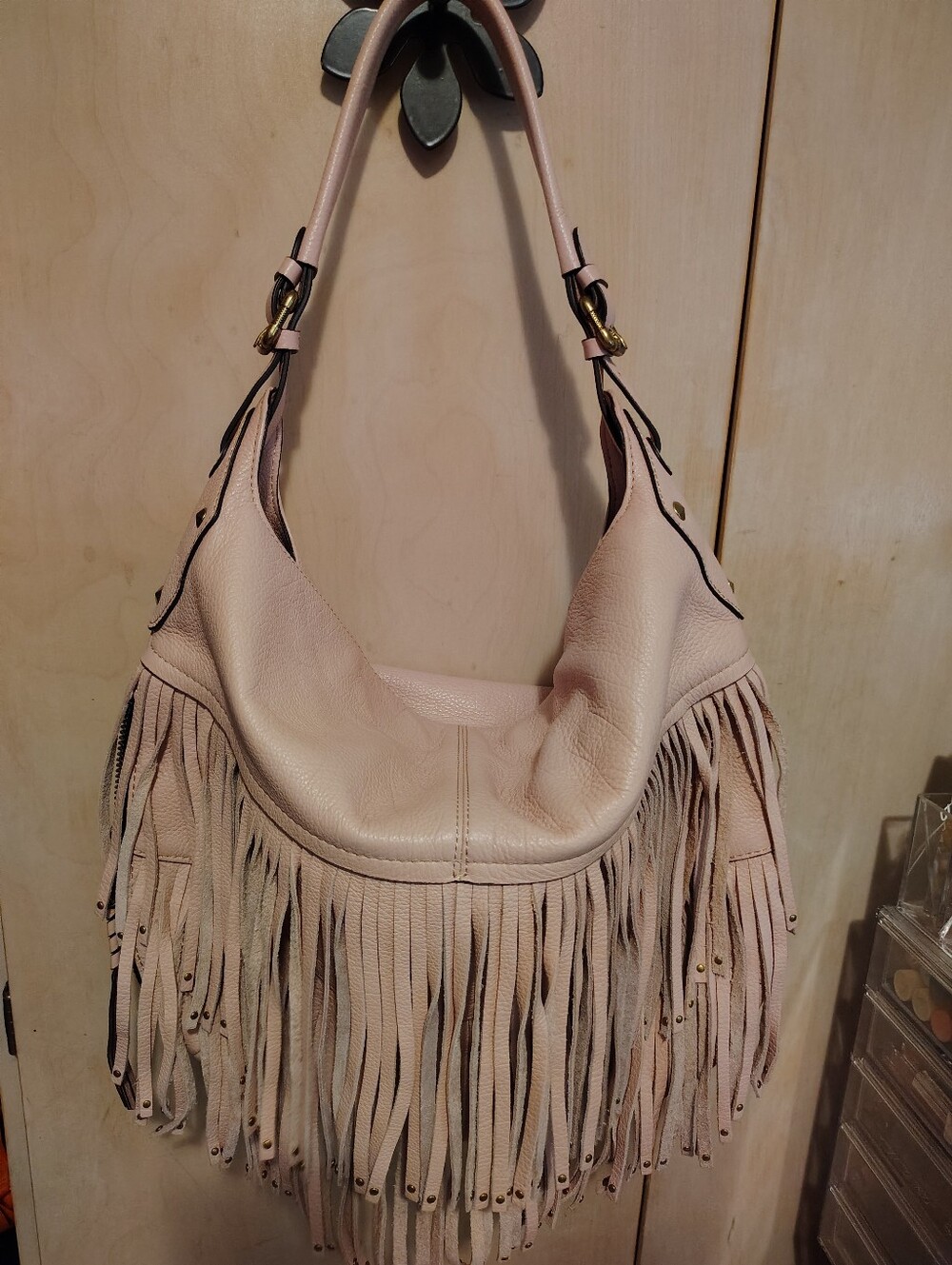 OrYANY Stevie Blush Fringe Leather Handbag